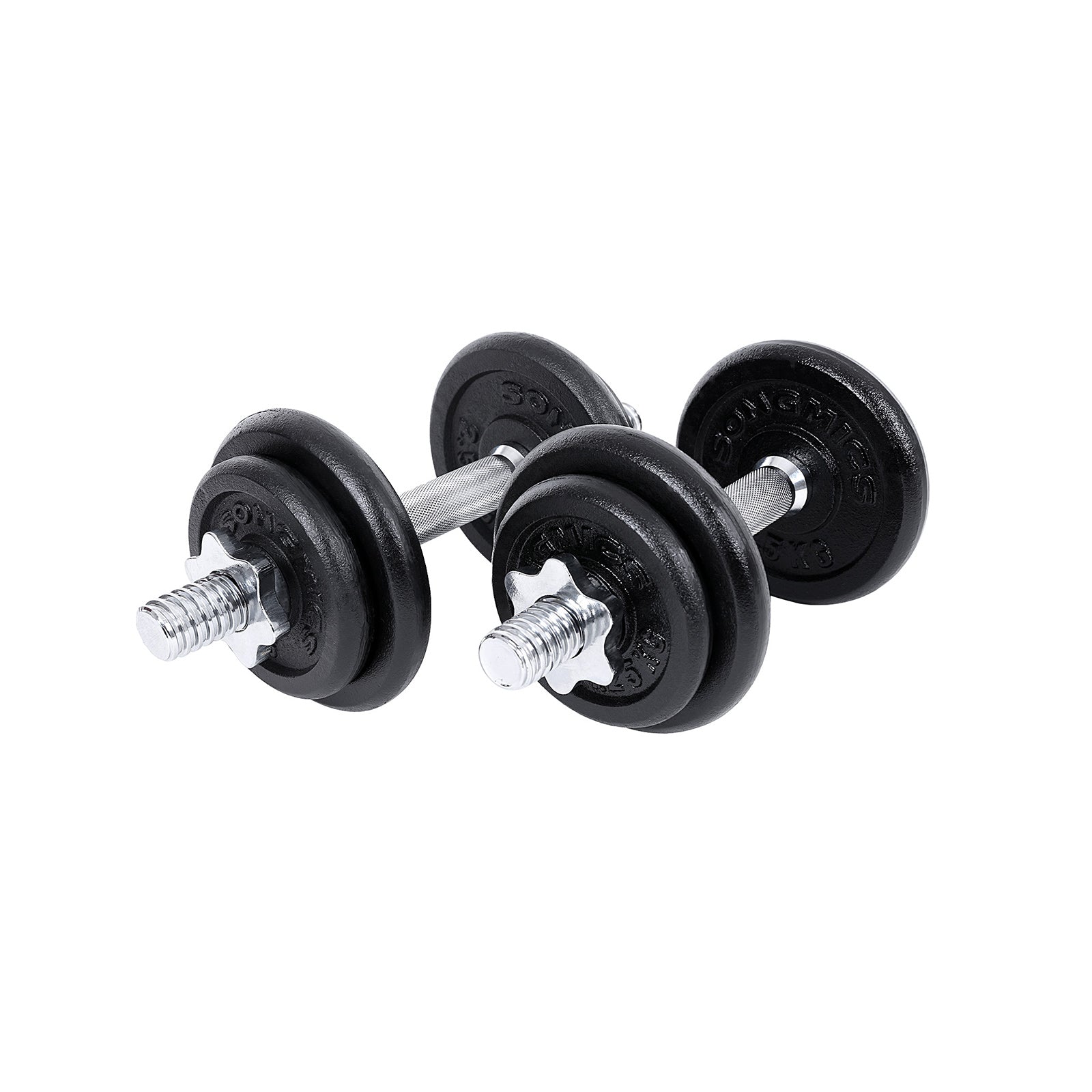 Halters – Gietijzeren dumbbells – Set van 2 – Zwart
