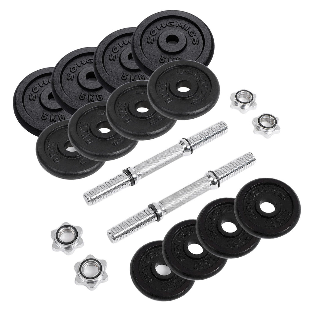 Halters - Gietijzeren dumbbells - Set van 2 - Totaal 40 kg