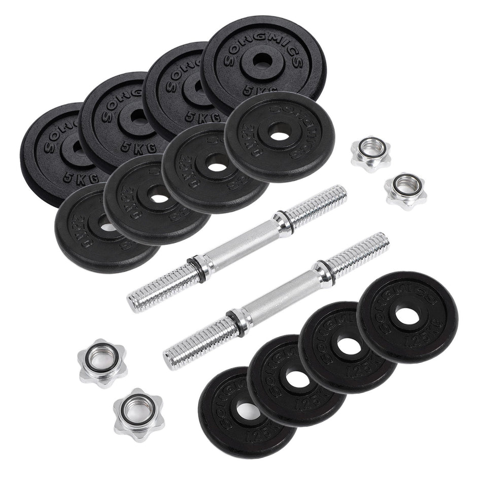 Halters – Gietijzeren dumbbells – Set van 2 – Zwart