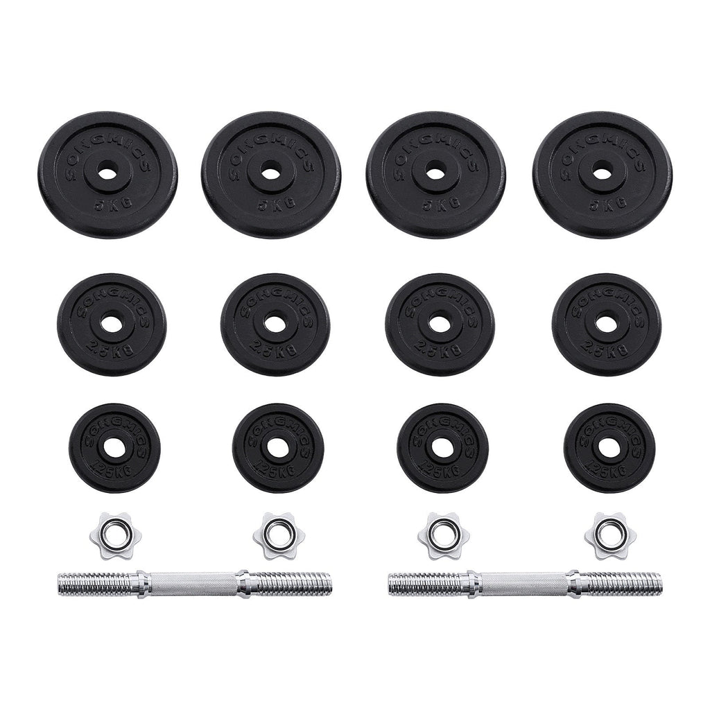 Halters - Gietijzeren dumbbells - Set van 2 - Totaal 40 kg