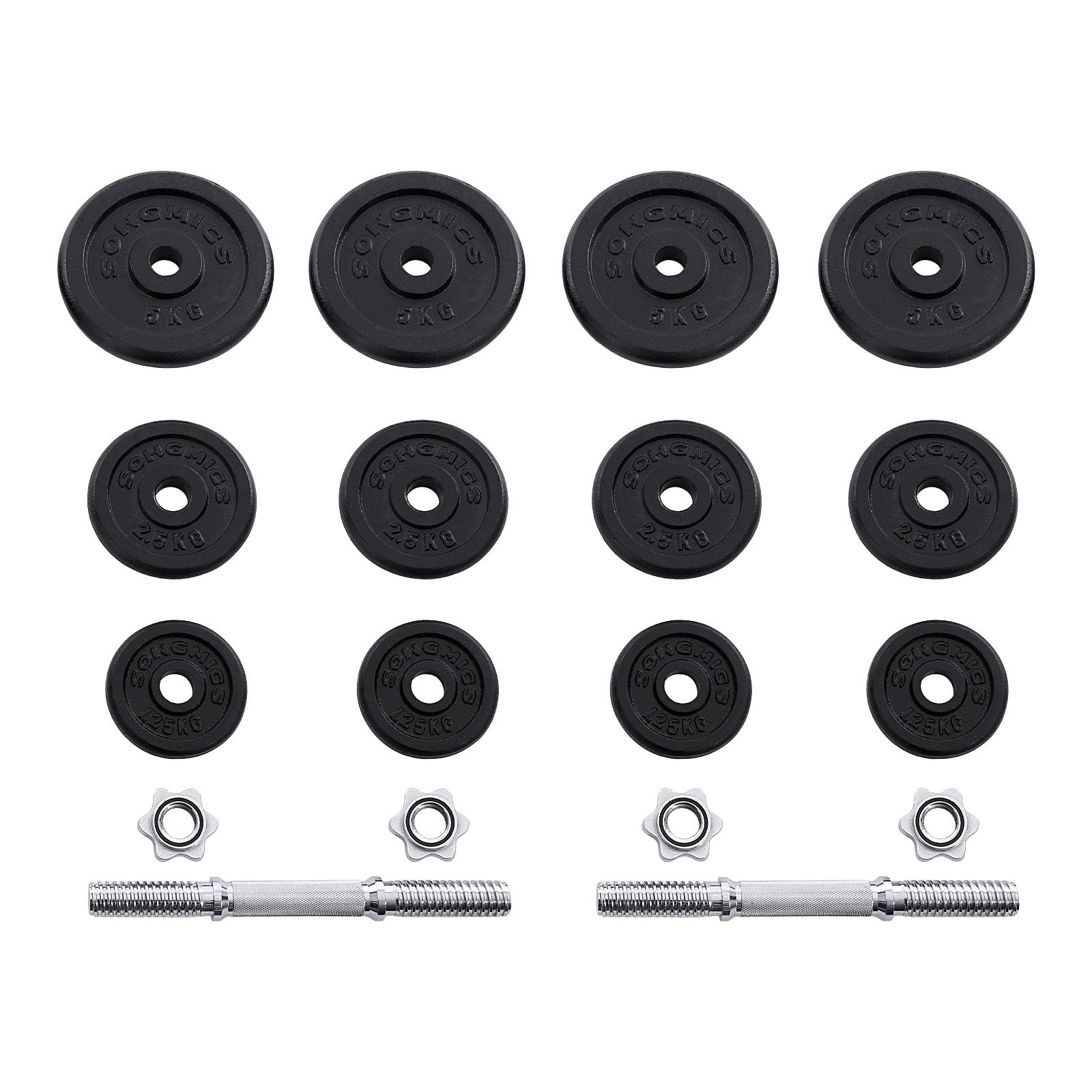 Halters - Gietijzeren dumbbells - Set van 2 - Totaal 40 kg
