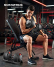 Dumbbells - 3 kg tot 24 kg - Verstelbaar - Zwart en rood - Totale gewicht 48 kg - Afmetingen 40 x 20 x 21 cm