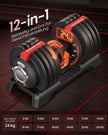 Dumbbells - 3 kg tot 24 kg - Verstelbaar - Zwart en rood - Totale gewicht 48 kg - Afmetingen 40 x 20 x 21 cm