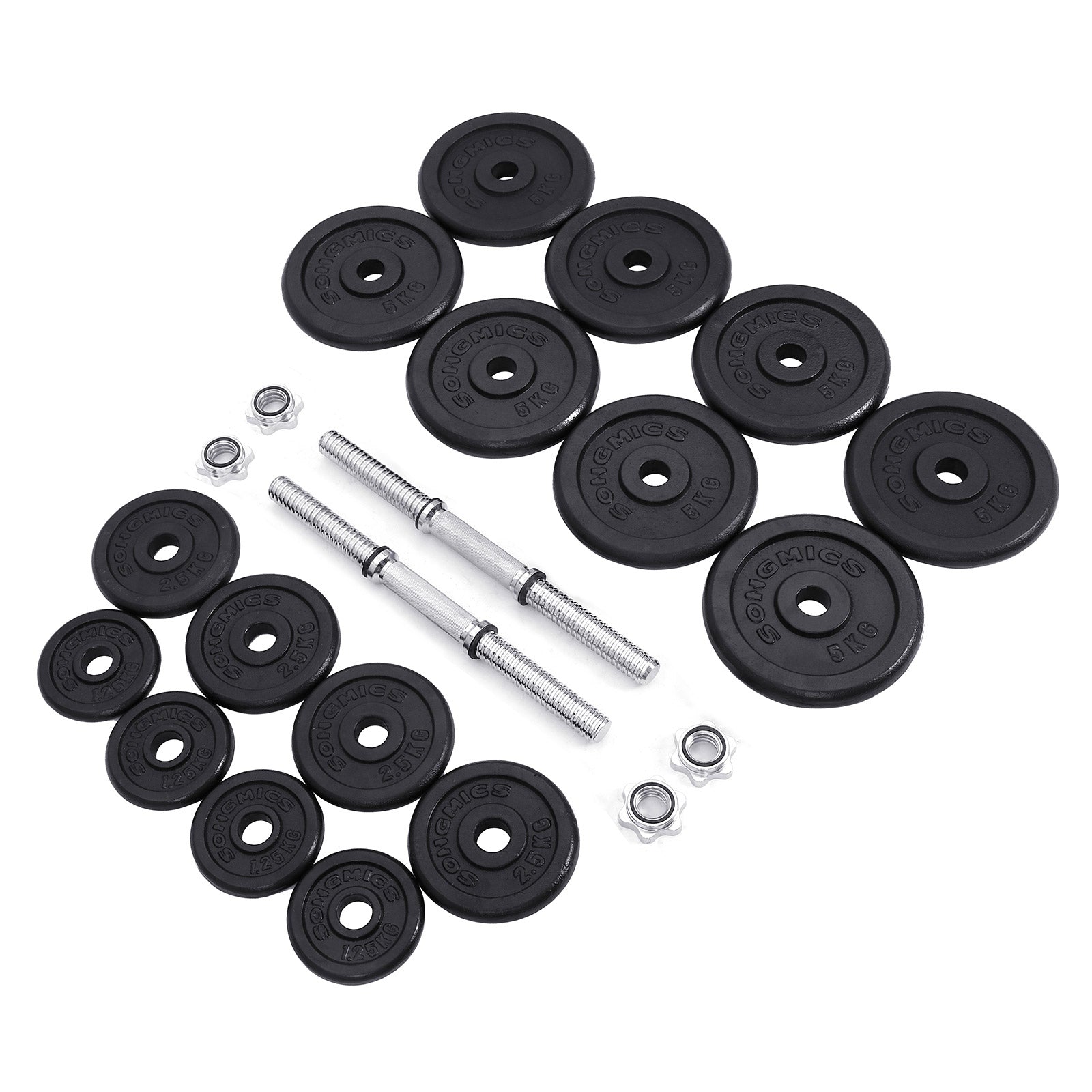 Halterset – Verstelbaar – 60 kg – Zwart
