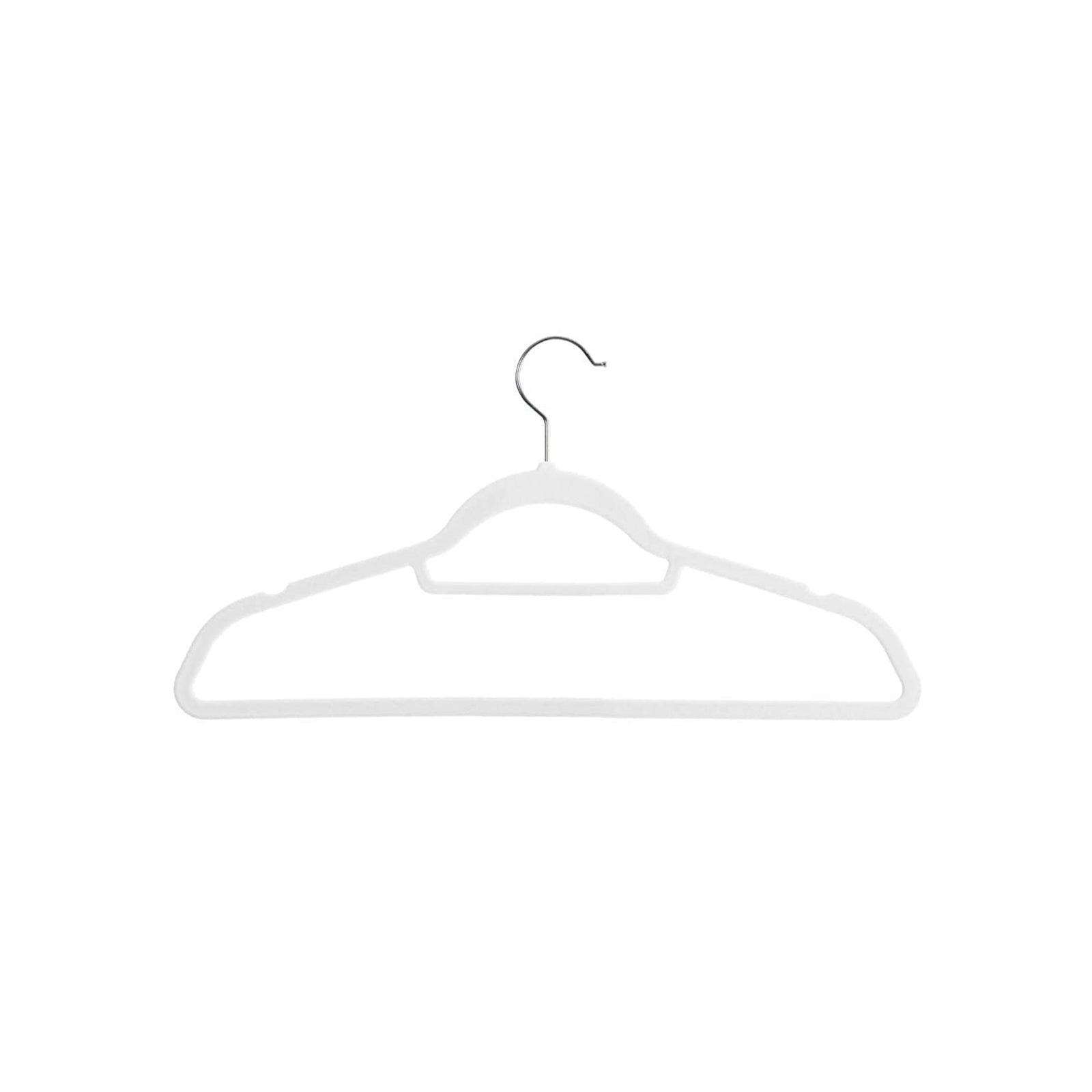 Kledinghangers - Fluweel - Set van 20 - 0,6 cm dik - Wit