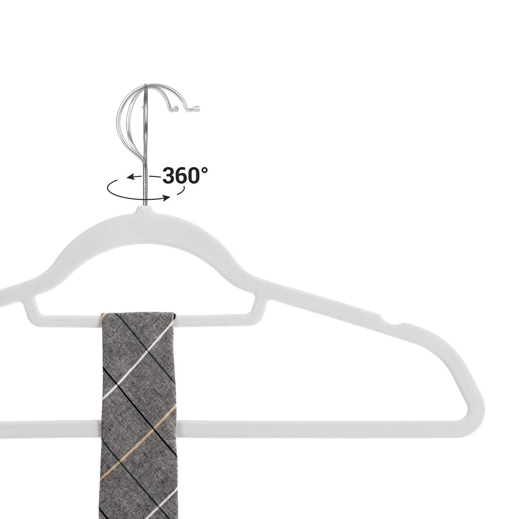 Kledinghangers - Fluweel - Set van 20 - 0,6 cm dik - Wit