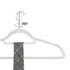 Kledinghangers - Fluweel - Set van 20 - 0,6 cm dik - Wit