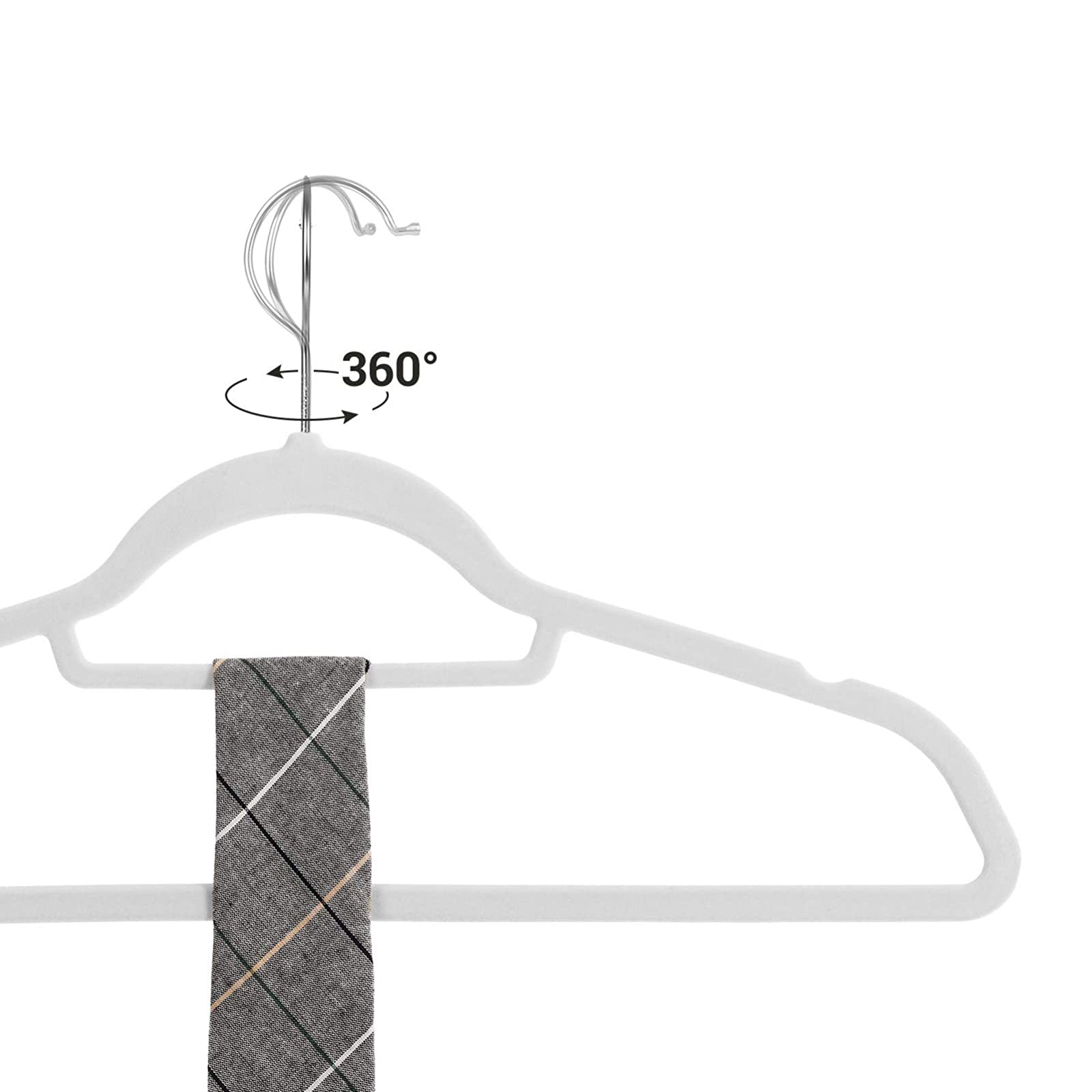 Kledinghangers - Fluweel - Set van 20 - 0,6 cm dik - Wit