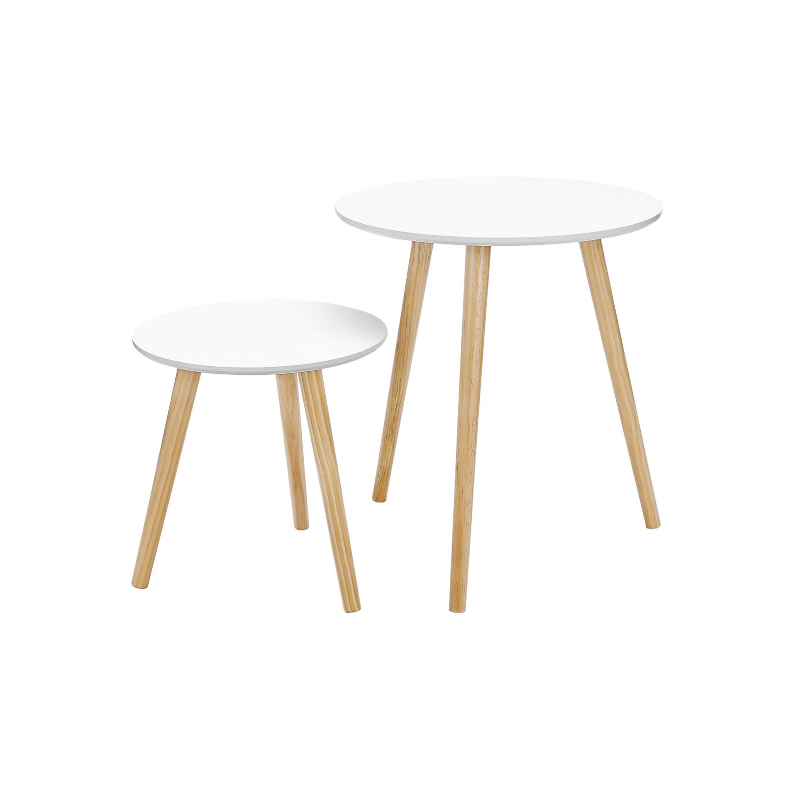Bijzettafels - Set van 2 - Rond - Wit