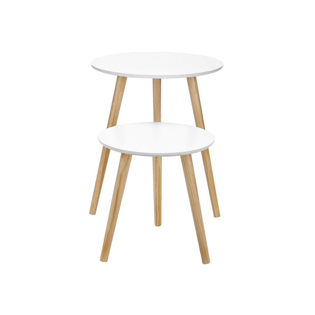 Bijzettafels - Set van 2 - Rond - Wit