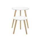 Bijzettafels - Set van 2 - Rond - Wit