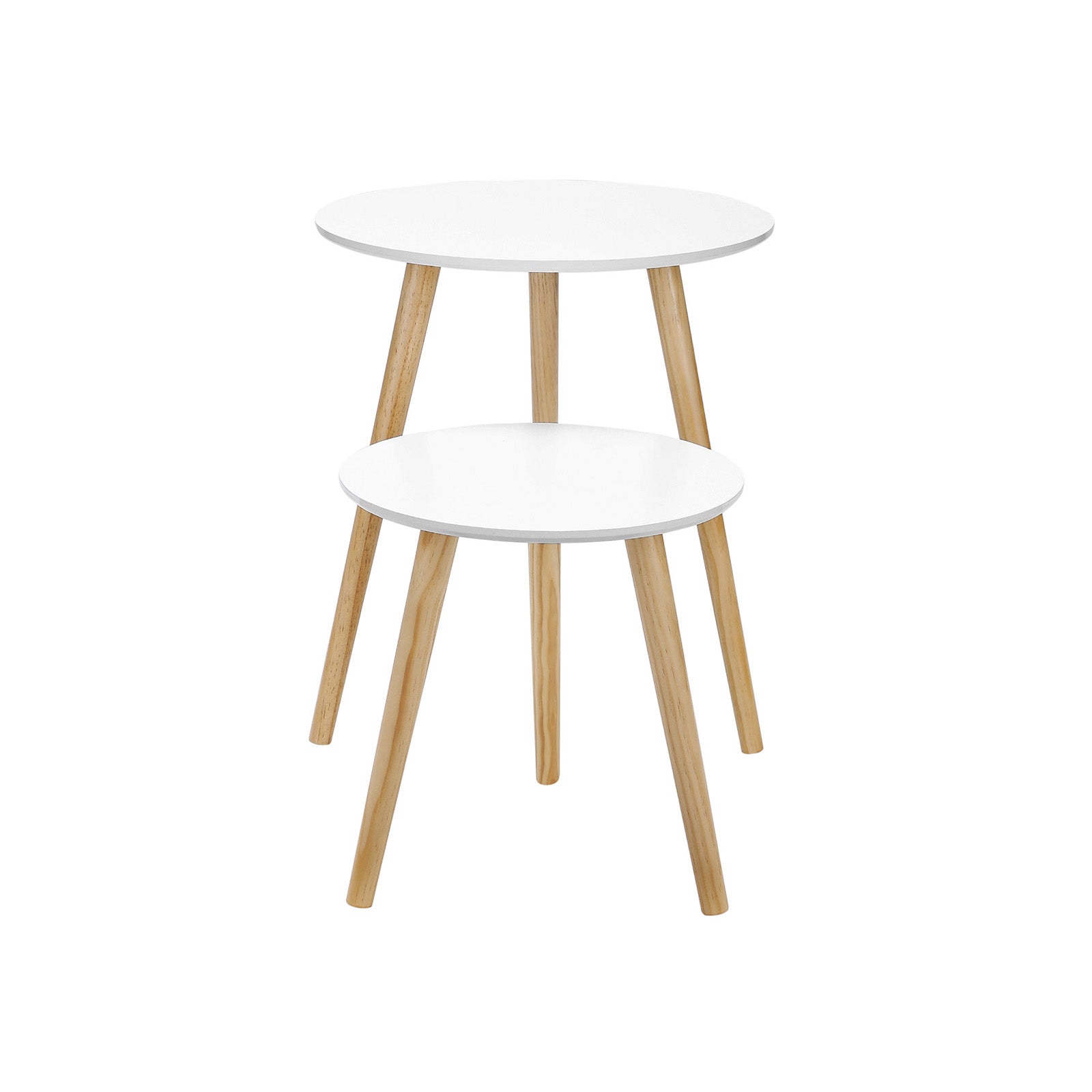 Bijzettafels - Set van 2 - Rond - Wit