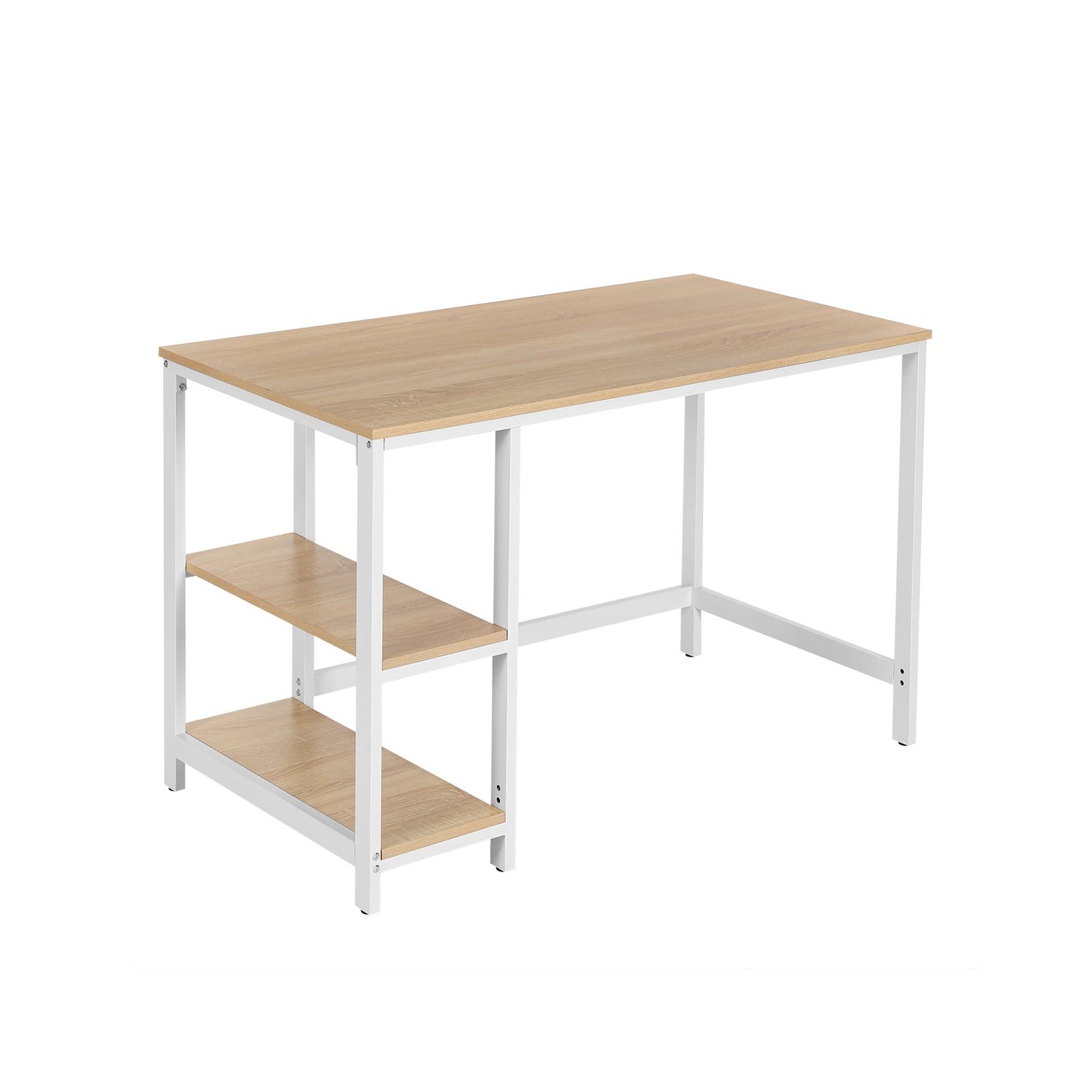 Bureau - PC-tafel met 2 legplanken - Links of rechts monteerbaar - 120 x 60 x 75 cm