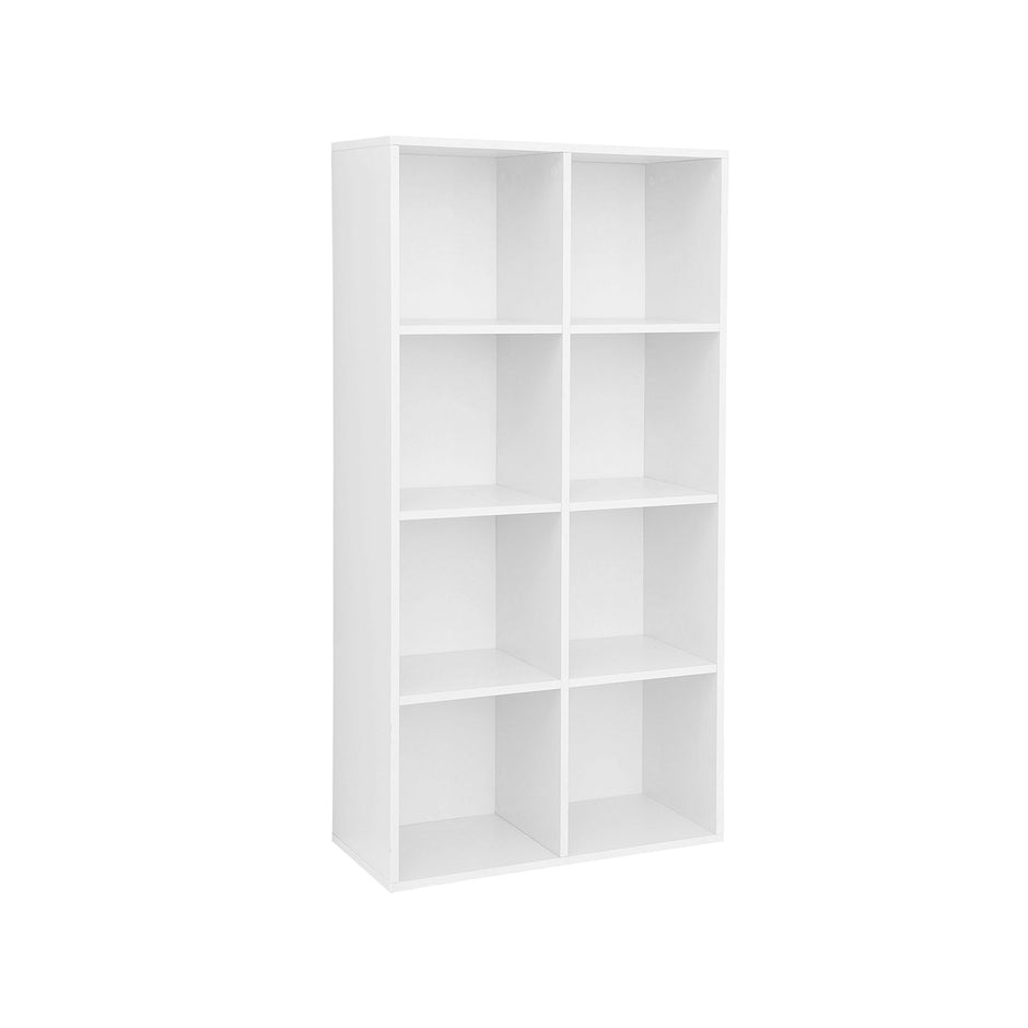 Boekenkast met 8 open vakken – Eikenhouten afwerking – 65,5 x 30 x 129,5 cm – Met kantelbeveiliging