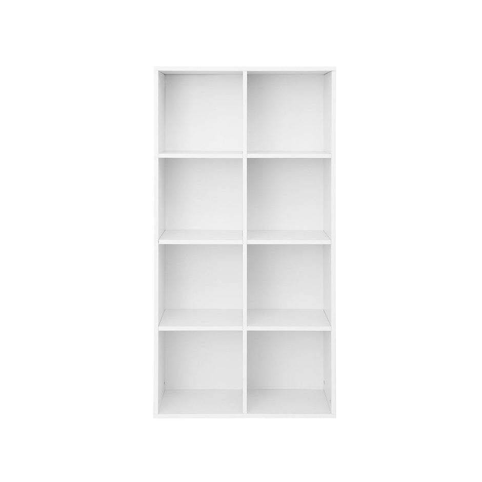 Boekenkast met 8 open vakken – Eikenhouten afwerking – 65,5 x 30 x 129,5 cm – Met kantelbeveiliging