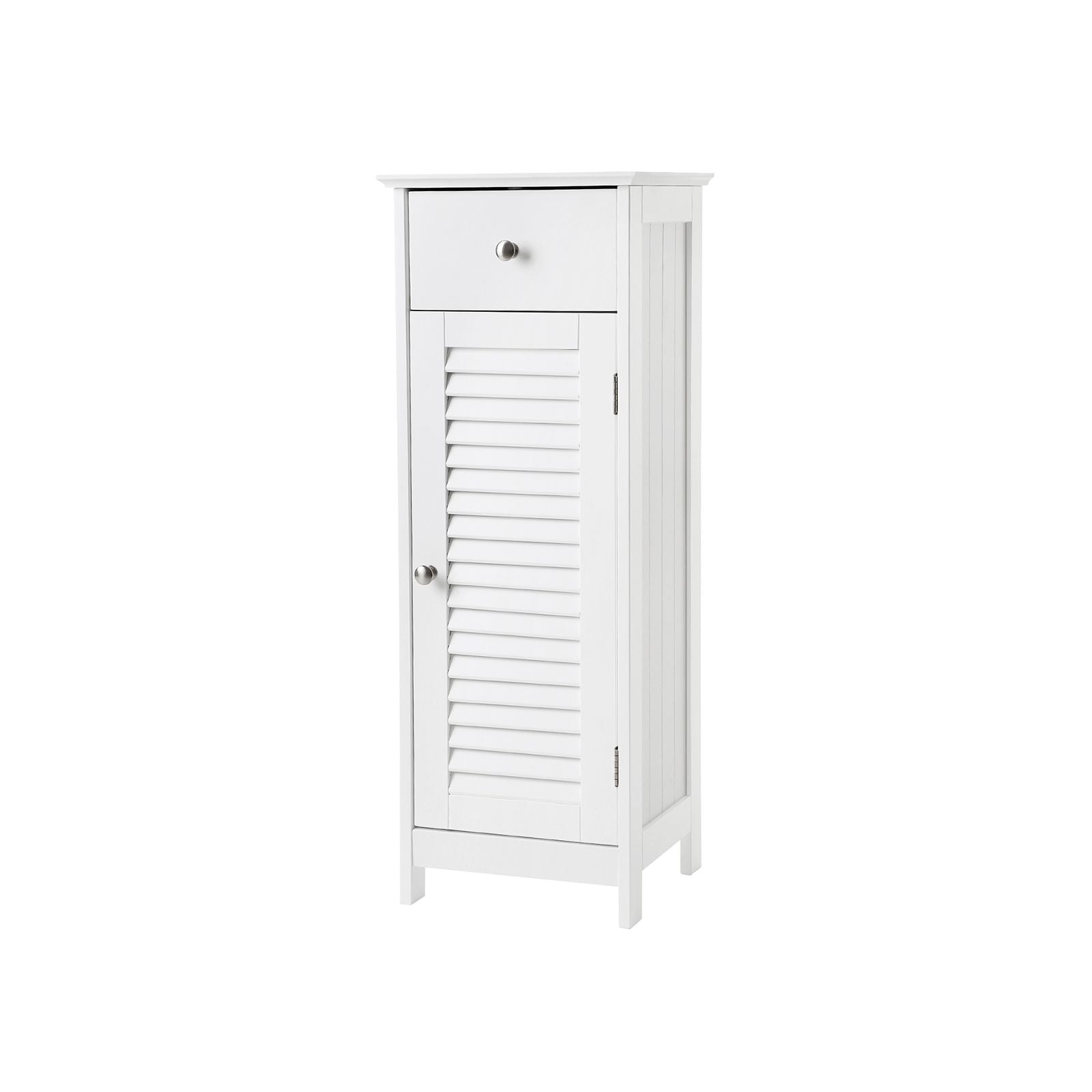 Badkamerkast – smal – met louvredeur – wit