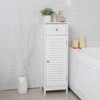 Badkamerkast – smal – met louvredeur – wit