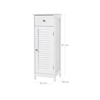 Badkamerkast – smal – met louvredeur – wit