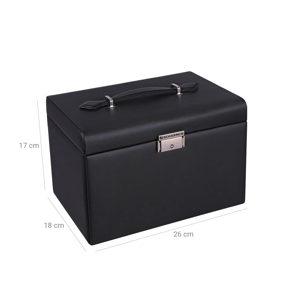 Sieradendoos – Met spiegel en 3 lades – Zwart