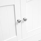 Badkamerkast - Vrijstaande hoge kast - 60 x 32,5 x 154 cm - 3 open vakken - 1 lade - 2 deuren - Wit