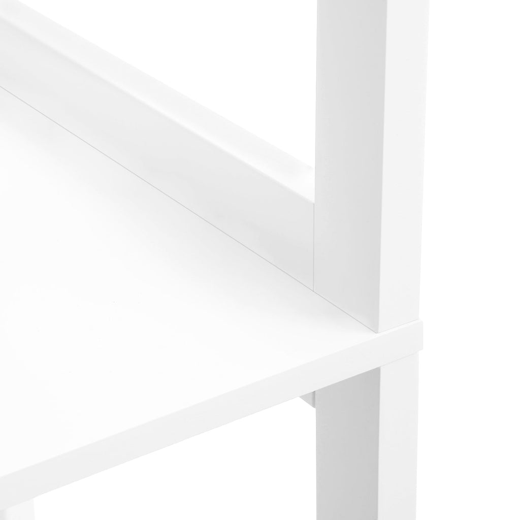 Badkamerkast - Vrijstaande hoge kast - 60 x 32,5 x 154 cm - 3 open vakken - 1 lade - 2 deuren - Wit