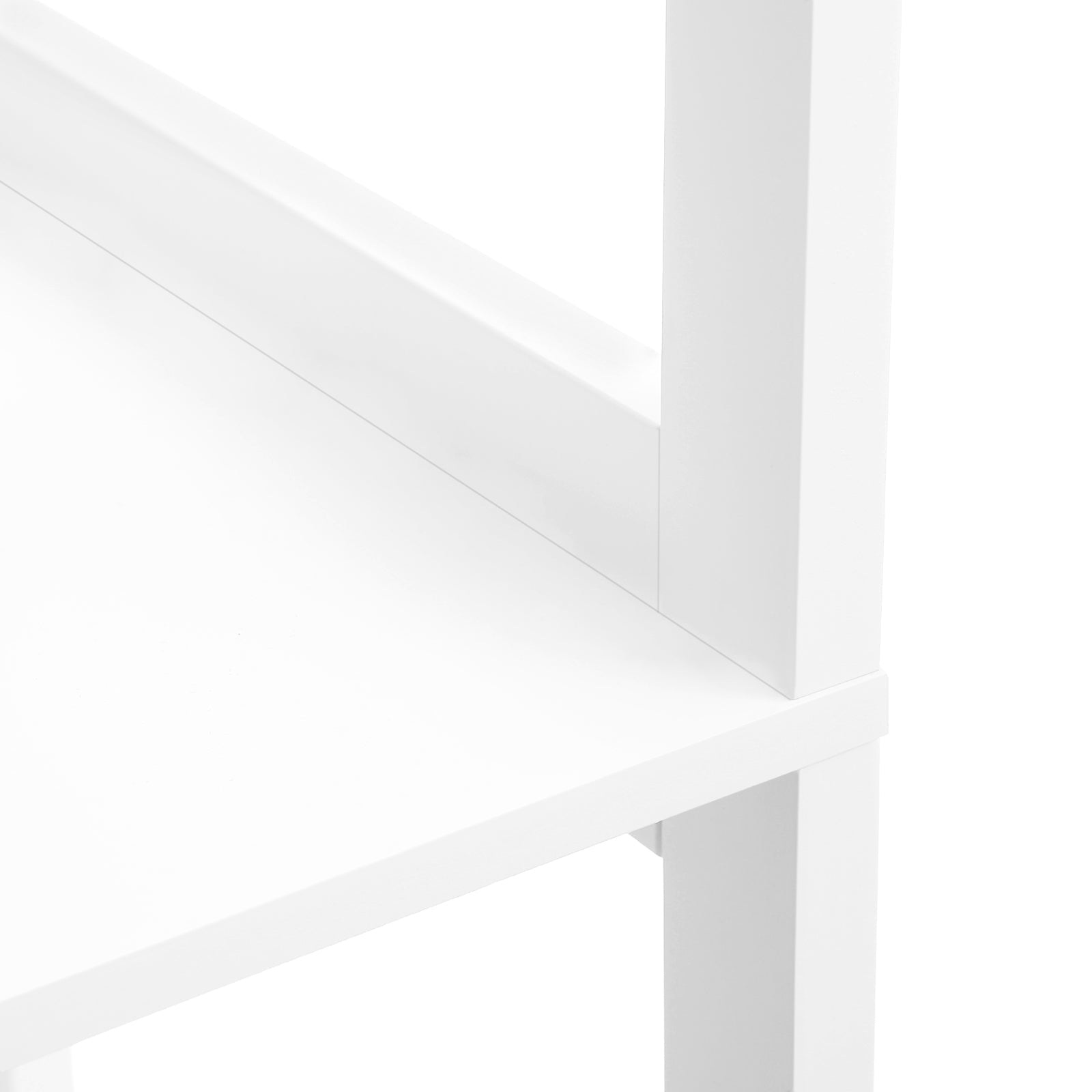 Badkamerkast - Vrijstaande hoge kast - 60 x 32,5 x 154 cm - 3 open vakken - 1 lade - 2 deuren - Wit