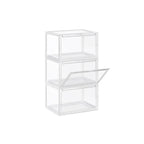 Schoenendoos - Set van 3 - Stapelbare organizers - Transparante deur - Plastic