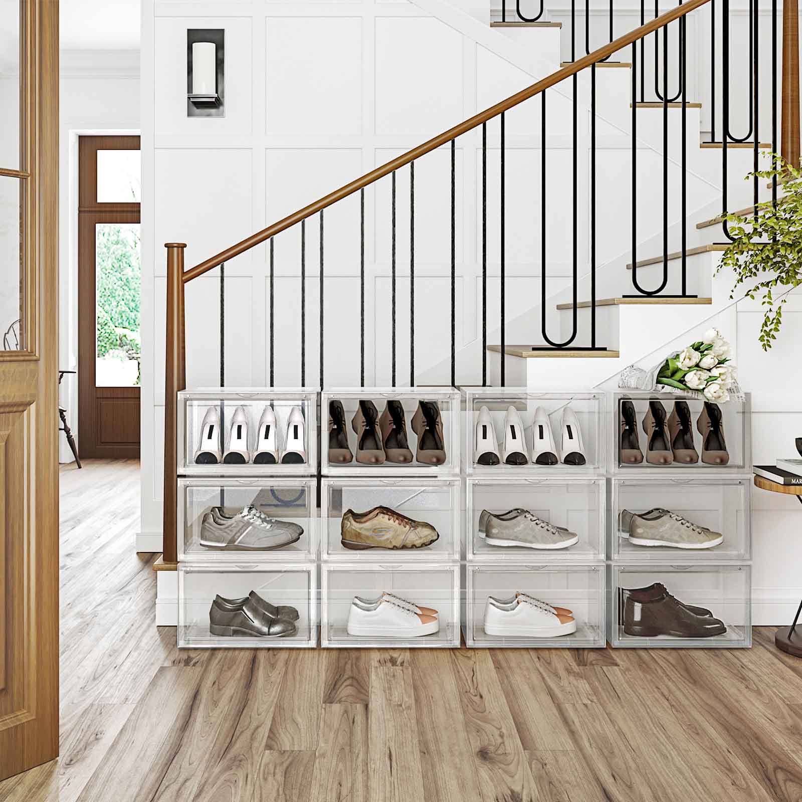 Schoenendozen set van 3 – Stapelbaar – Transparant – Geschikt tot UK maat 11