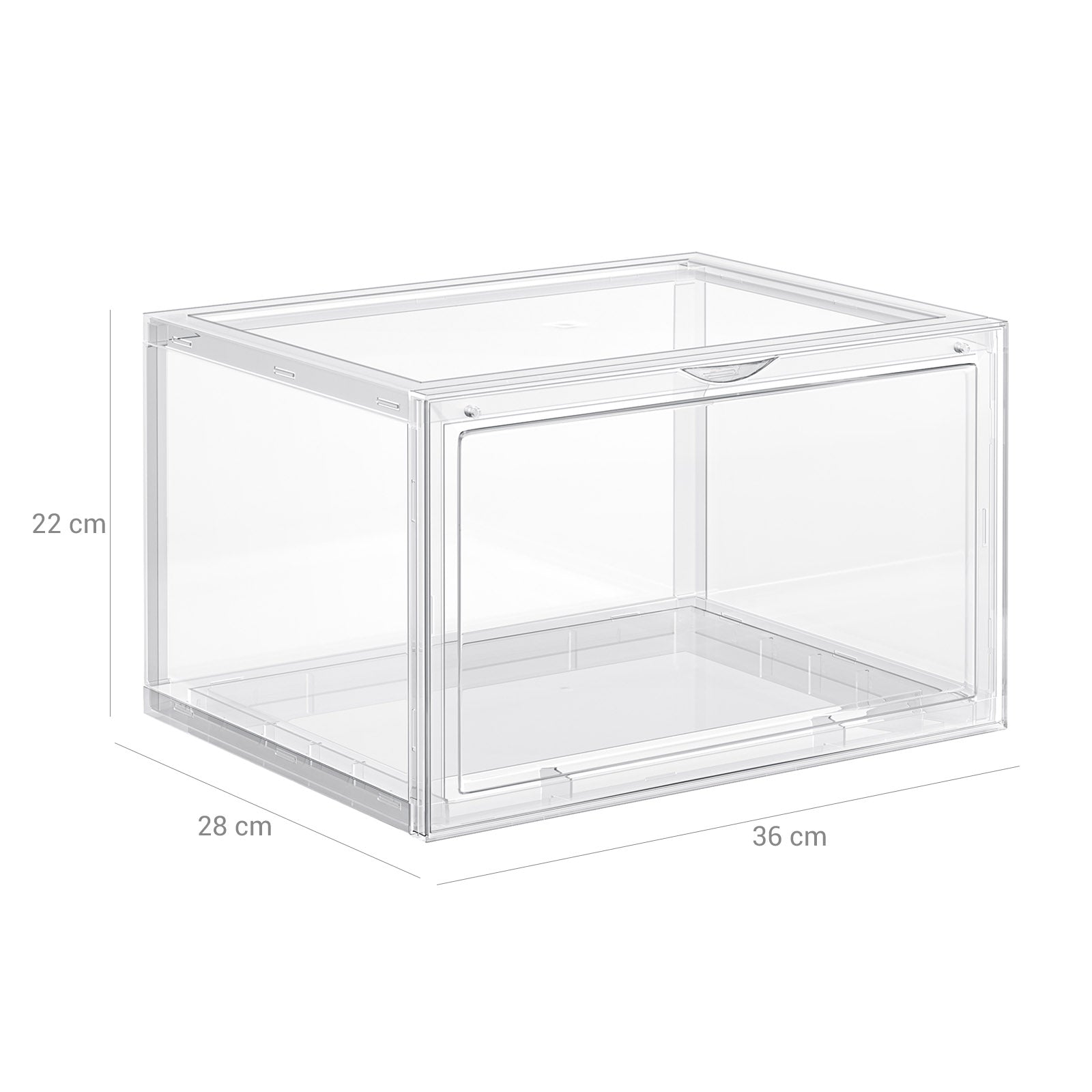 Schoenendoos - Set van 3 - Stapelbare organizers - Transparante deur - Plastic