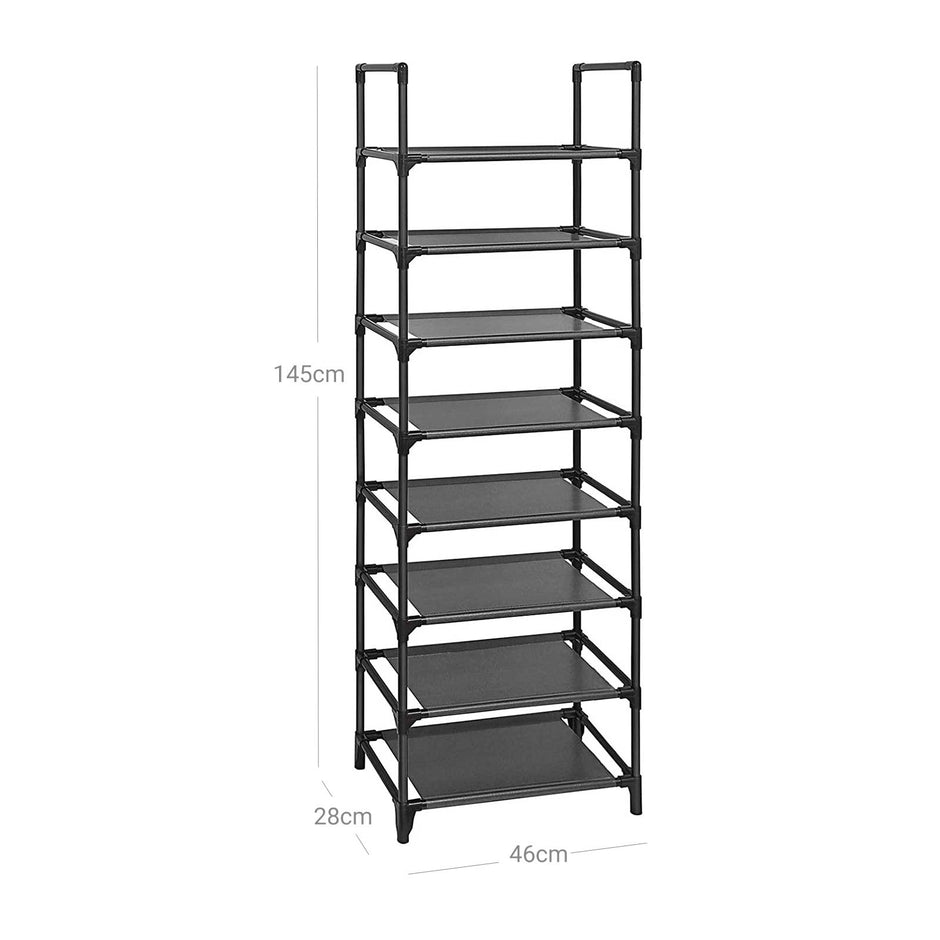 Schoenenrek – 8-laags – Ruimtebesparend ontwerp – 28 x 46 x 145 cm