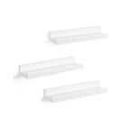 Zwevende boekenplanken – set van 3 – hoogglans – wit