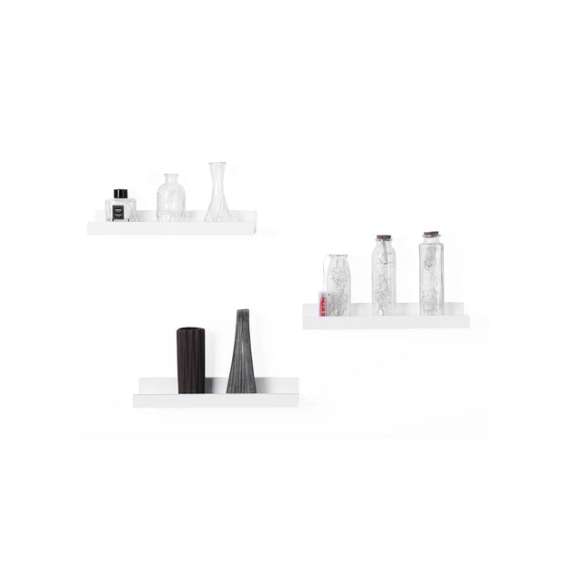 Zwevende boekenplanken – set van 3 – hoogglans – wit