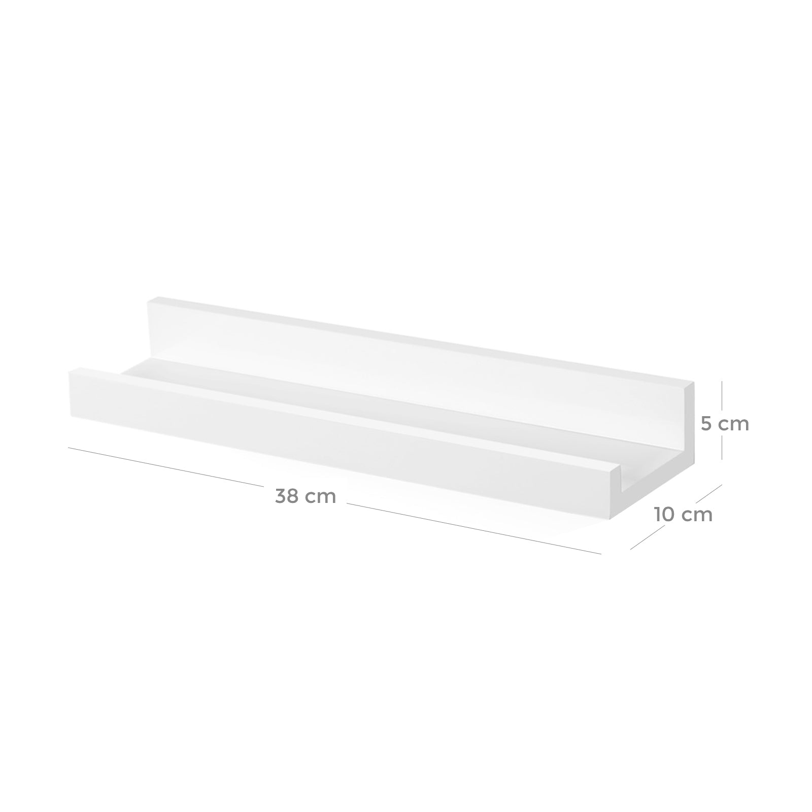 Zwevende boekenplanken – set van 3 – hoogglans – wit