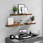 Zwevende plank – houtlook – 60 x 20 x 3,8 cm – bruin