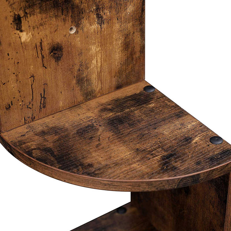 Hoekkast – Zwevende hoekplank – Houtlook – Donkerbruin