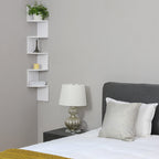 Hoekplank – 5 niveaus – zwevend – wandplank – wit