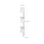 Hoekplank – 5 niveaus – zwevend – wandplank – wit
