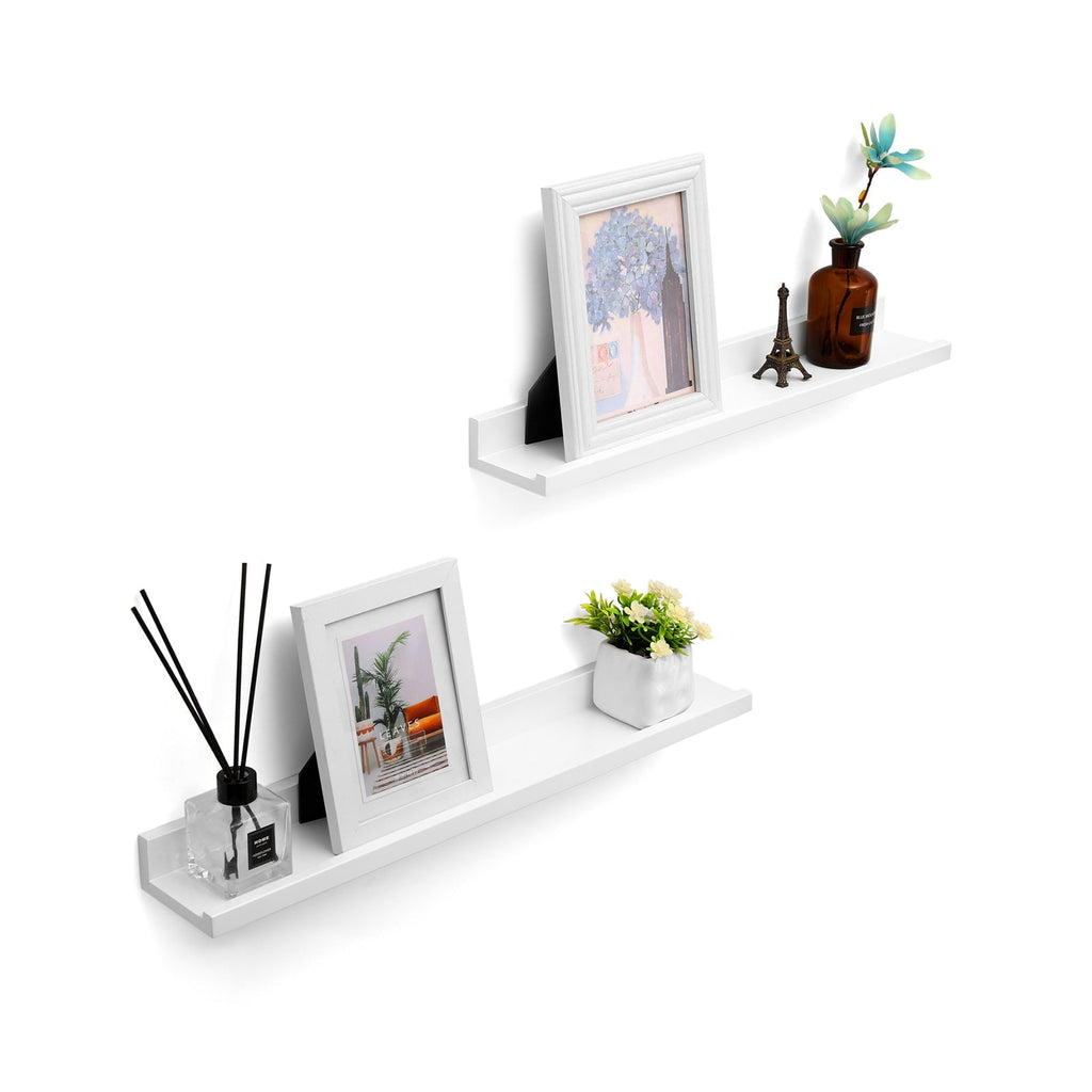 Zwevende planken – set van 2 – glanzend wit