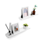 Zwevende planken – set van 2 – glanzend wit