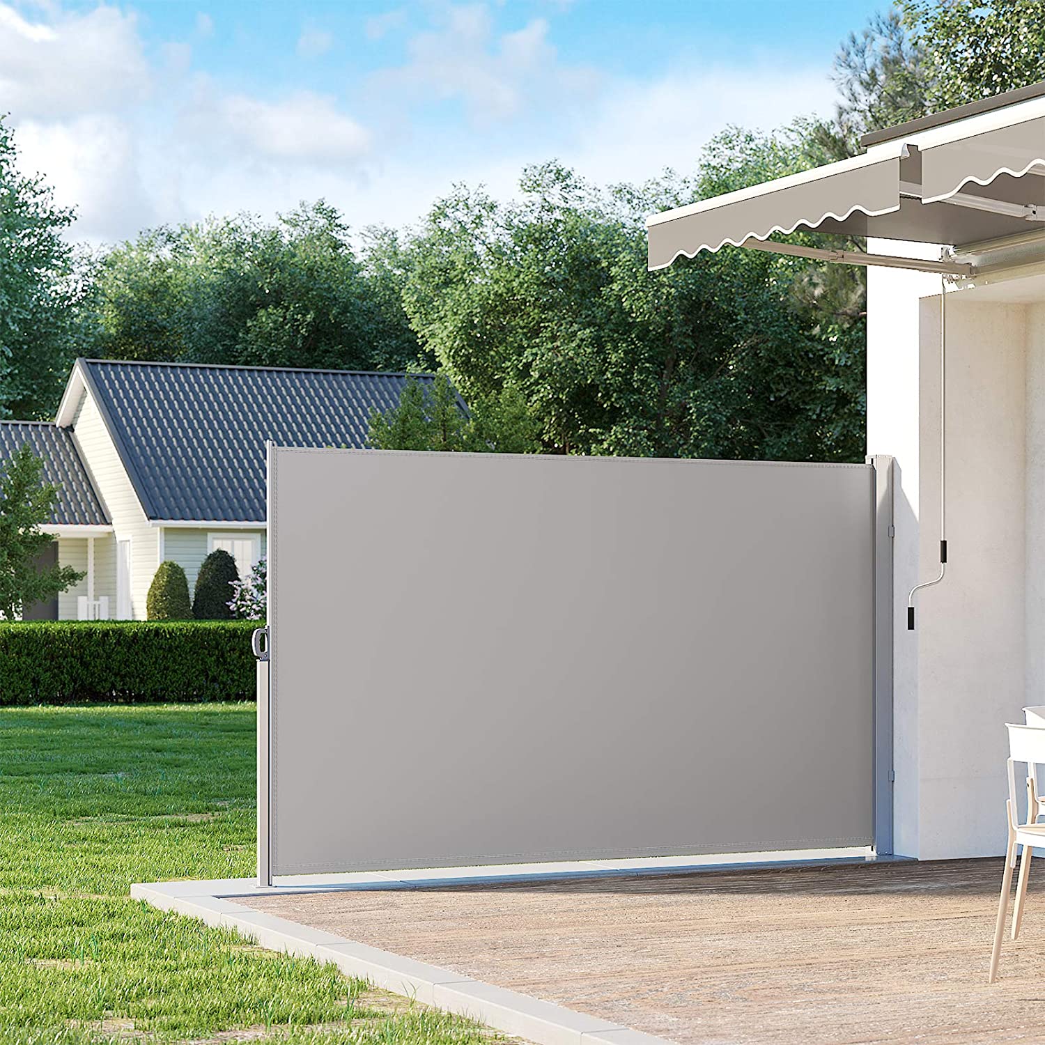 Zijluifel – Perfect voor balkon – Grijs en wit
