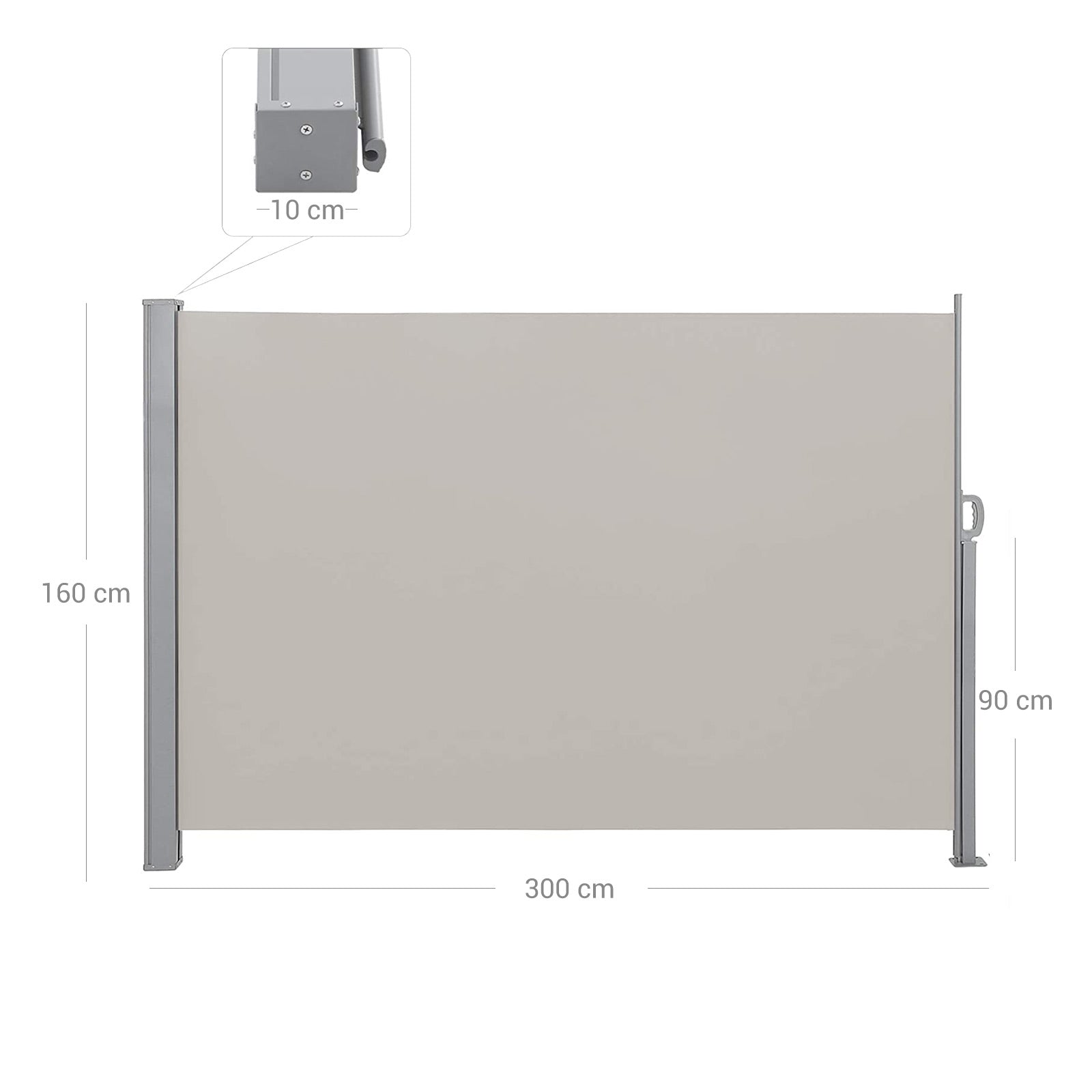 Zijluifel – Perfect voor balkon – Grijs en wit