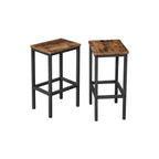 Barkrukken - Set van 2 - Hoge eetkamerstoelen - Industrieel design - Bruin/Zwart
