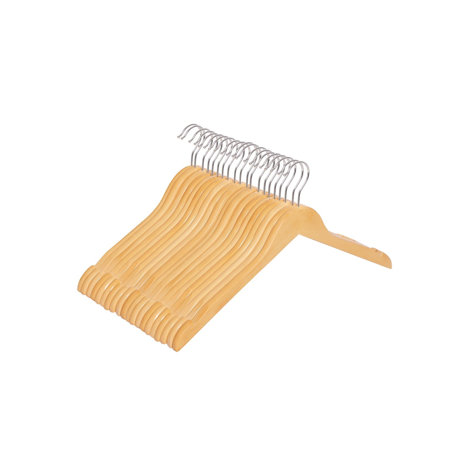 Kleerhangers - Massief houten hangers - Set van 20 - Met inkepingen - Wit