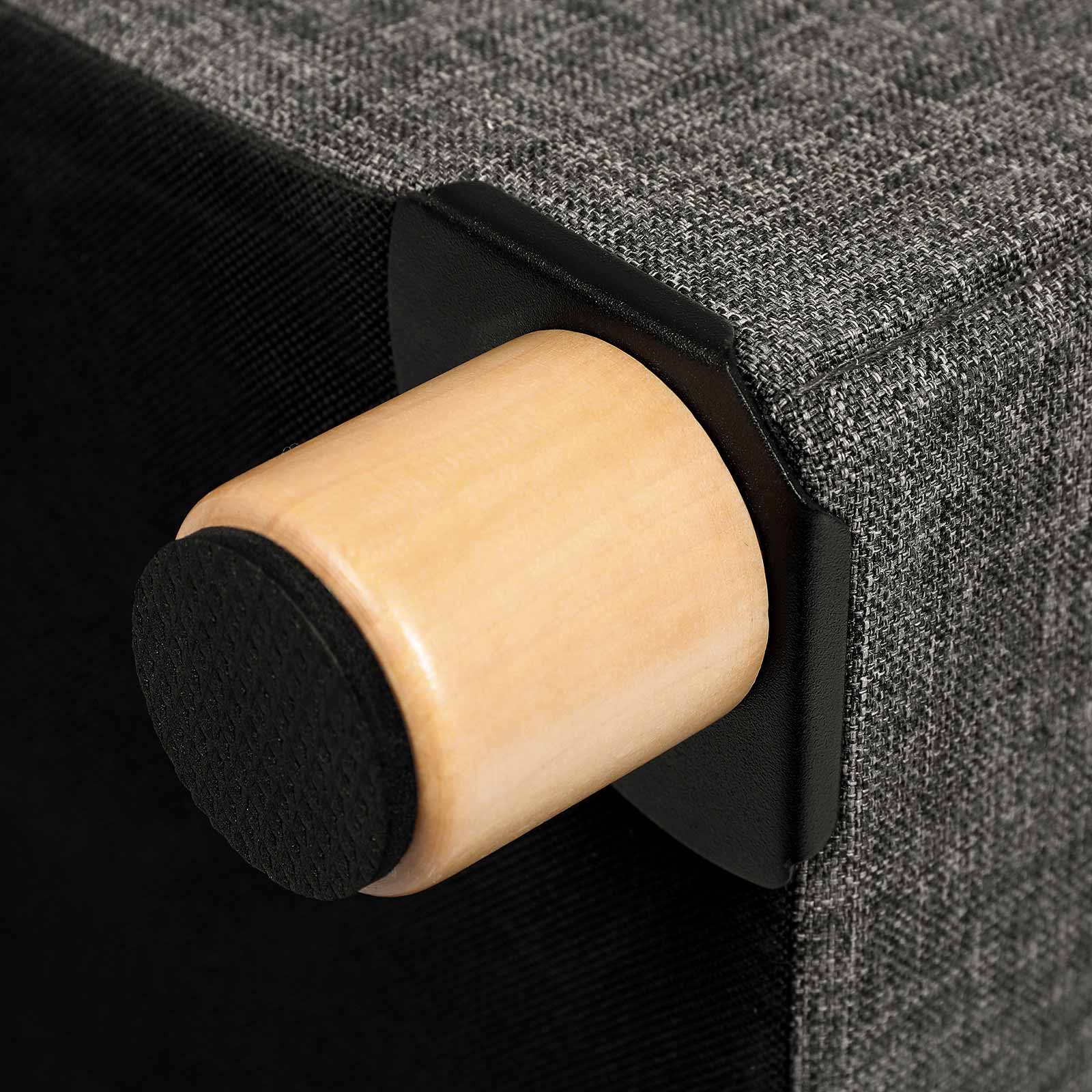 Poef – met opbergruimte – houten poten – zitkist – beige