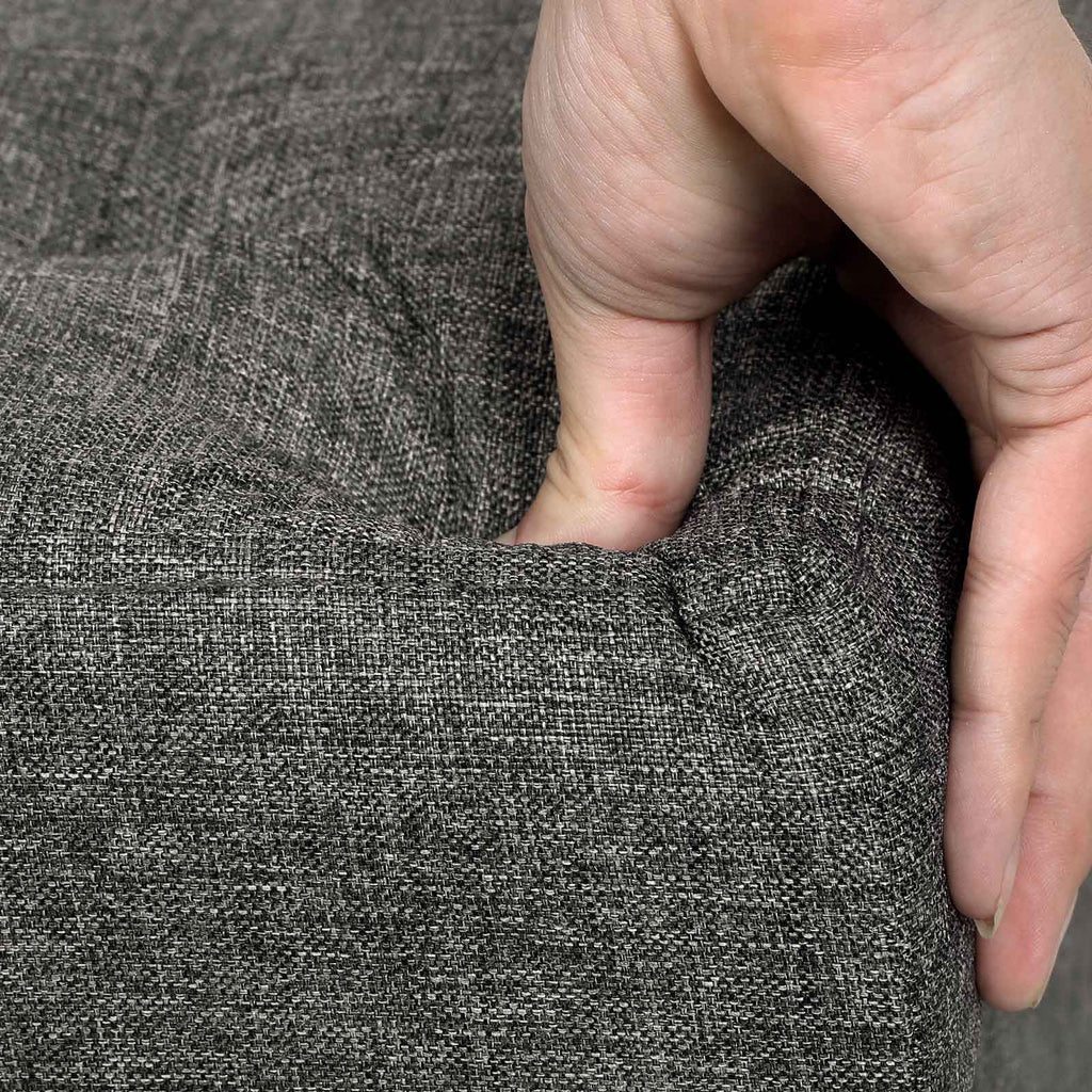 Poef – met opbergruimte – houten poten – zitkist – beige