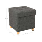 Poef – met opbergruimte – houten poten – zitkist – beige