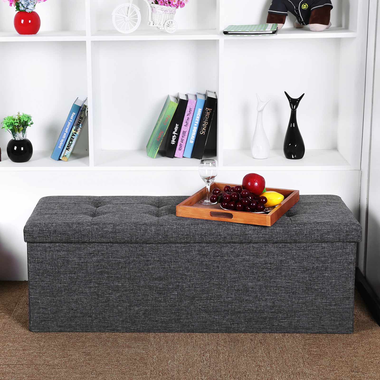 Zitkist 110 Cm Donkergrijs Gemêleerd