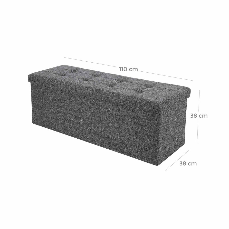 Zitkist 110 Cm Donkergrijs Gemêleerd