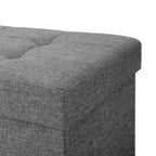Zitkist - Poef met opbergruimte en deksel - Voetenbank - Houten poten - 76 x 38 x 40 cm - Donkergrijs