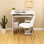 Bureau – met uitschuifbaar toetsenbord – wit